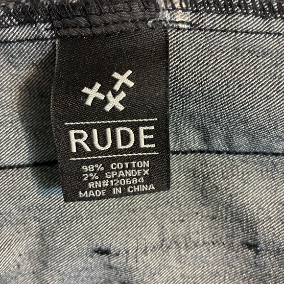 XXX RUDE Zero Future Lost Cause Denim Jean Vest with Studs Black Size Small - Picture 5 of 6
